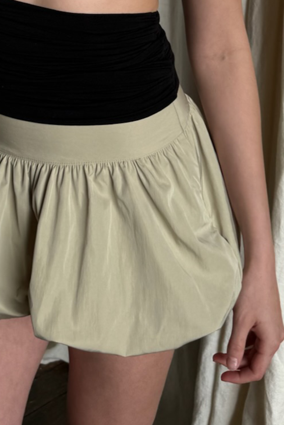 Mini Bubble Skirt - Beige