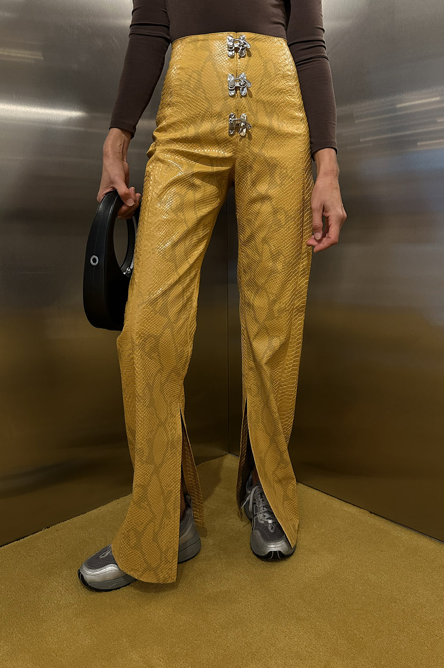 Leo - Gaia Yellow Leather Pants