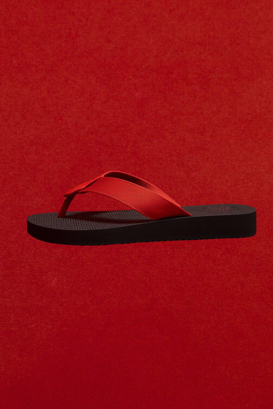 Woven Thong Strap Flip Flops - Red