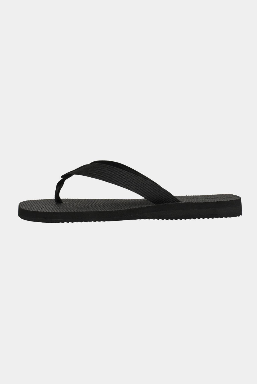 Woven Thong Strap Flip Flops - Black