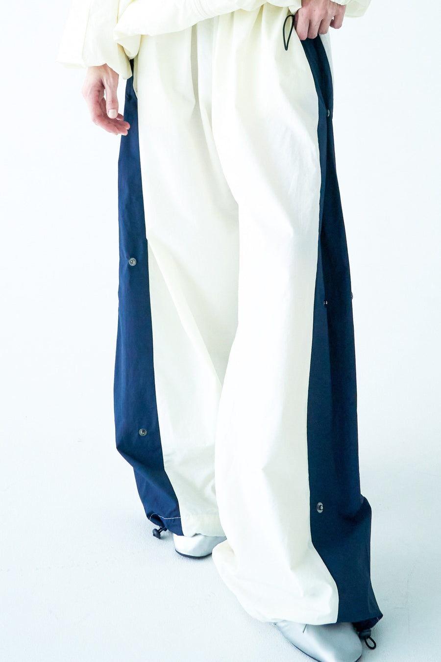 Technical Stripe Buttoned Track Pants