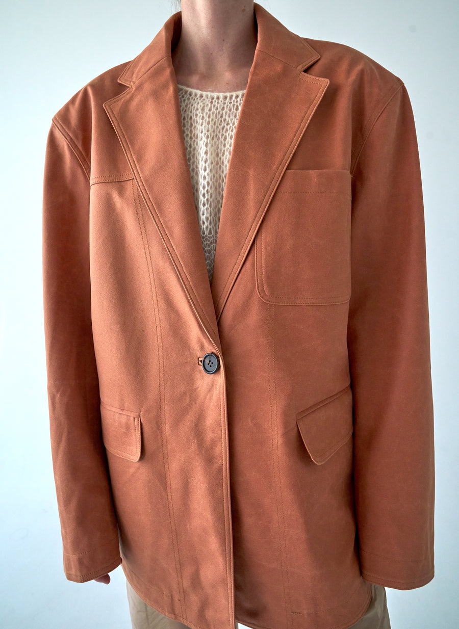 Paper Oversized Blazer - Burnt Orange