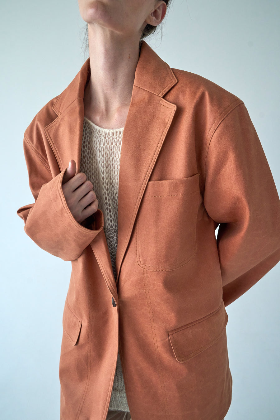 Paper Oversized Blazer - Burnt Orange