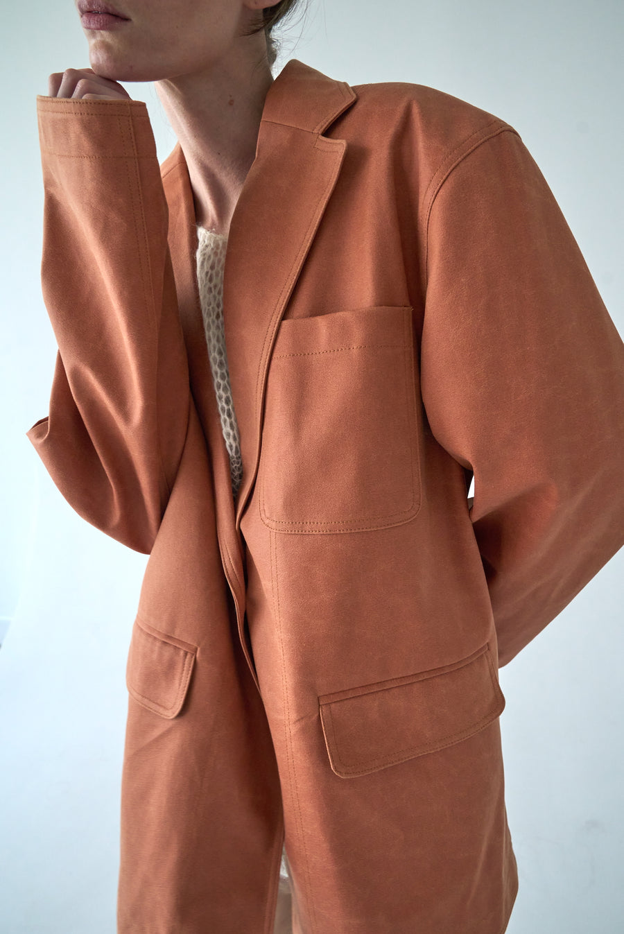 Paper Oversized Blazer - Burnt Orange