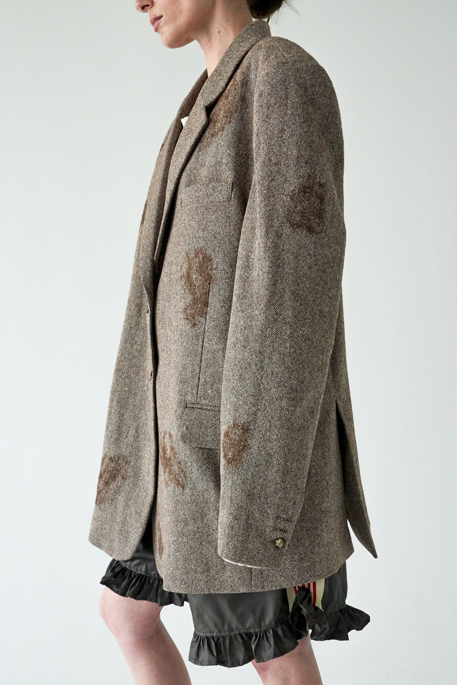 Wool Herringbone Spotted Jacket