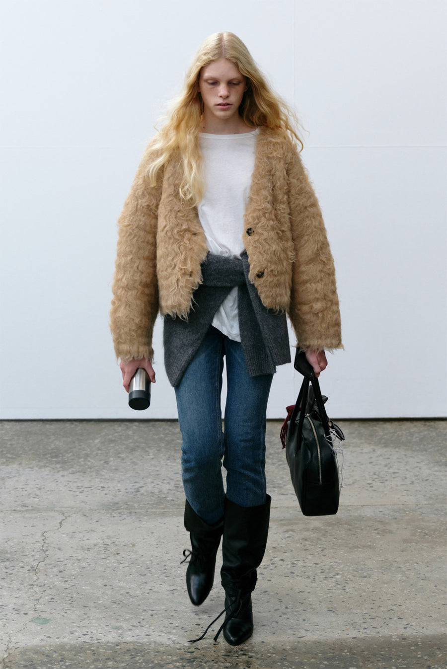 Brushed Cardigan - Camel