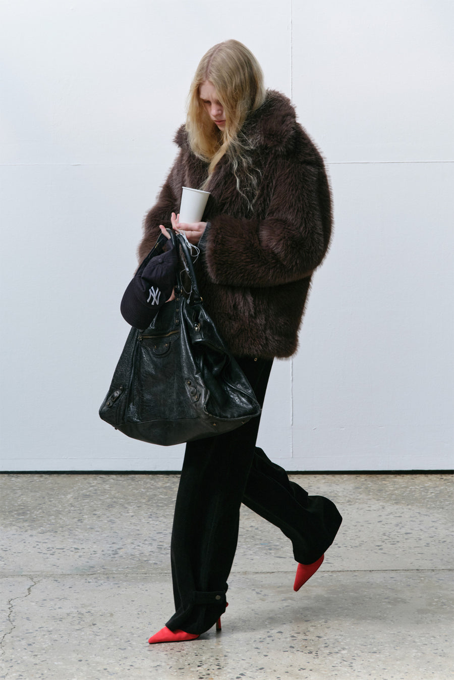 Minky Fur Coat - Brown