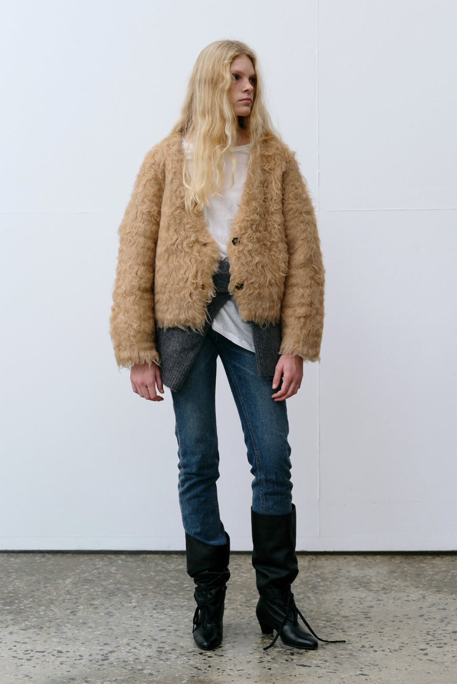 Brushed Cardigan - Camel