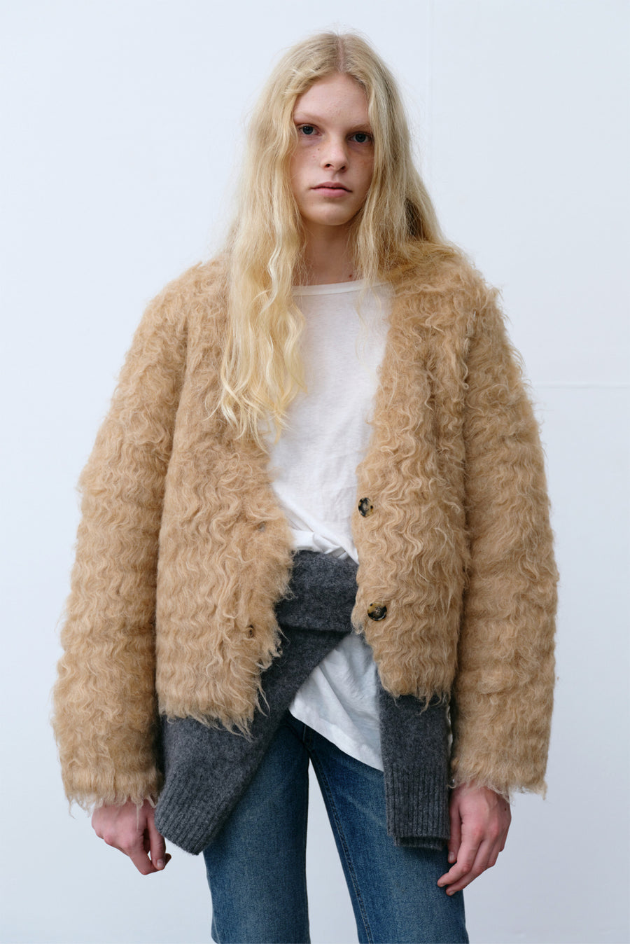 Brushed Cardigan - Camel