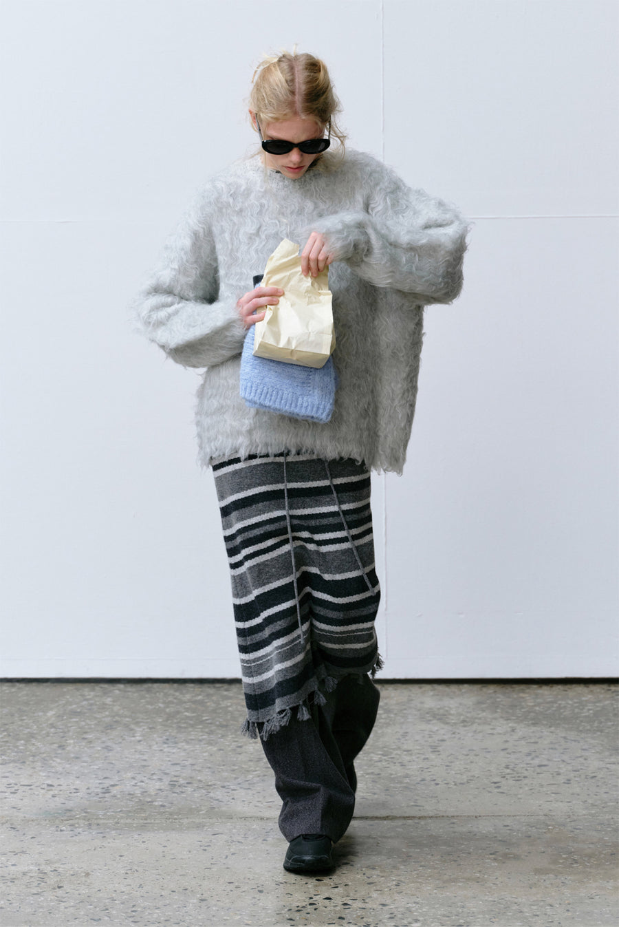 Brushed Oversized Sweater - Blue
