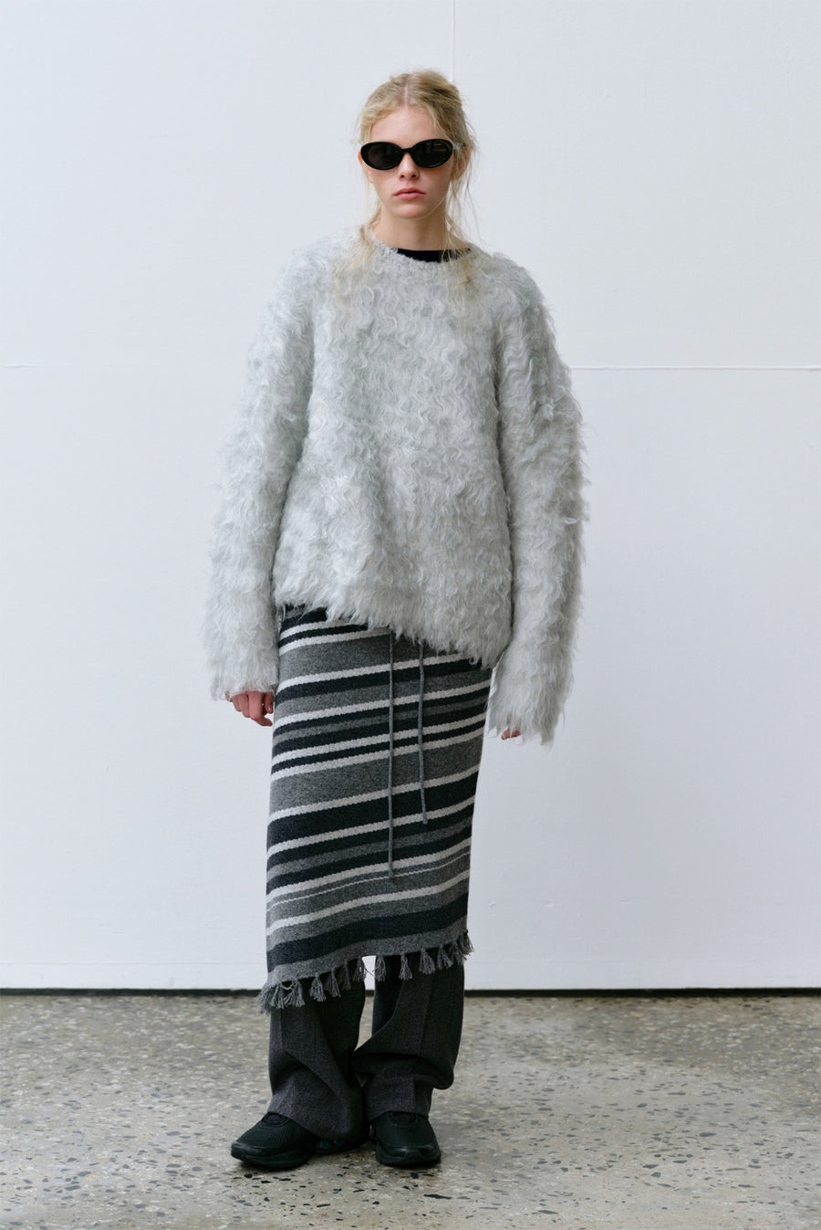 Brushed Oversized Sweater - Blue