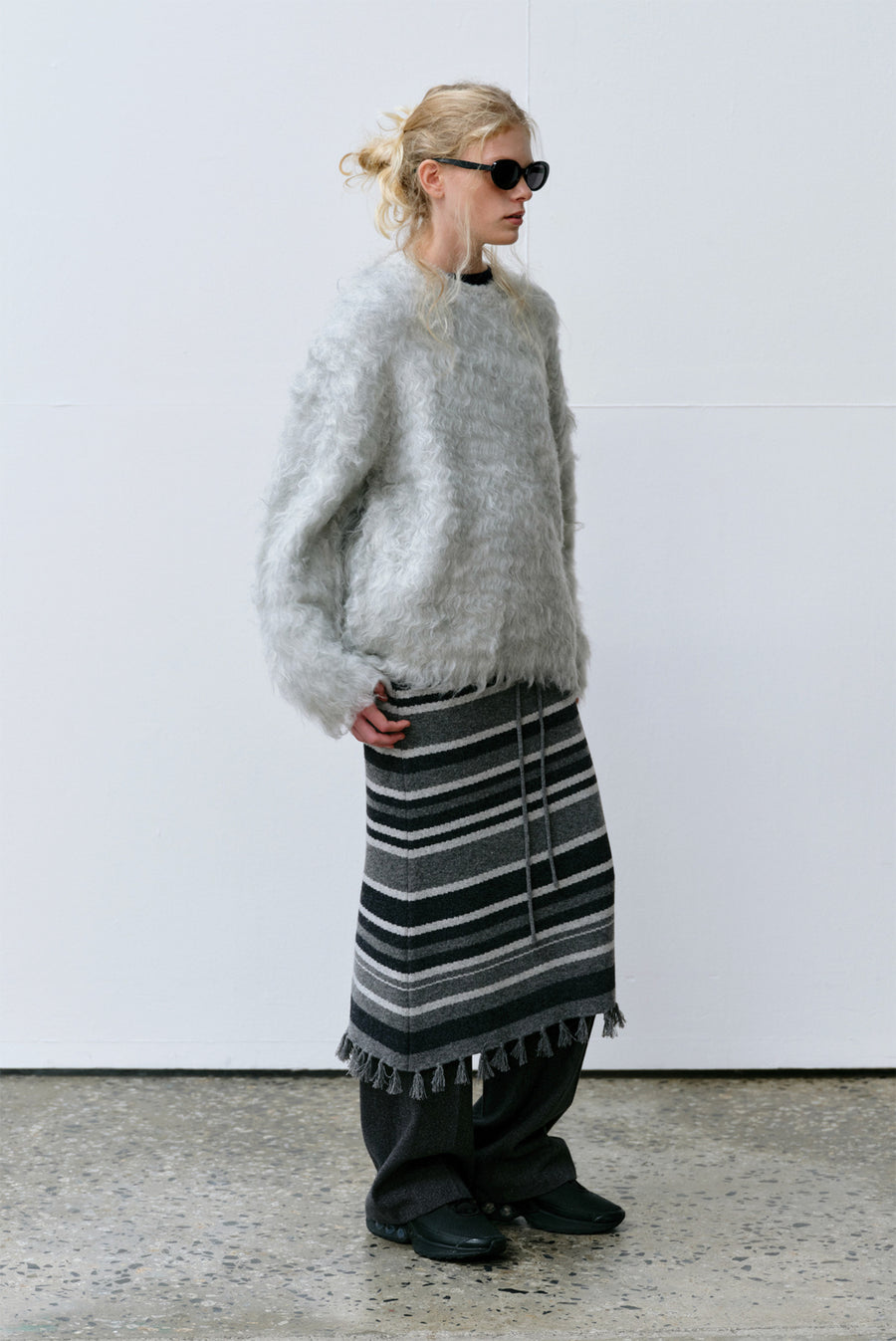 Brushed Oversized Sweater - Blue
