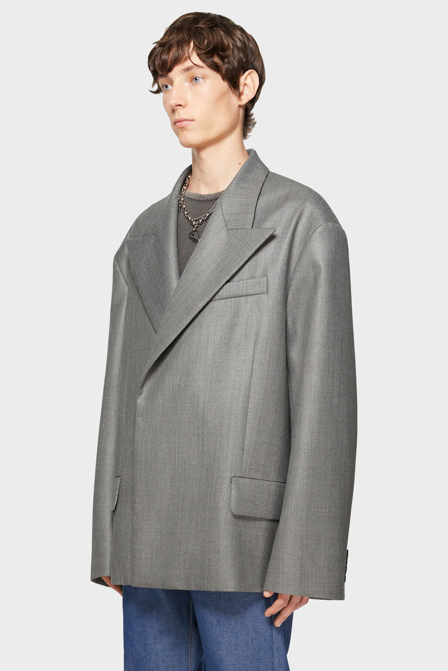 Acne Studios - Oversized Double Breasted  Blazer - Gray