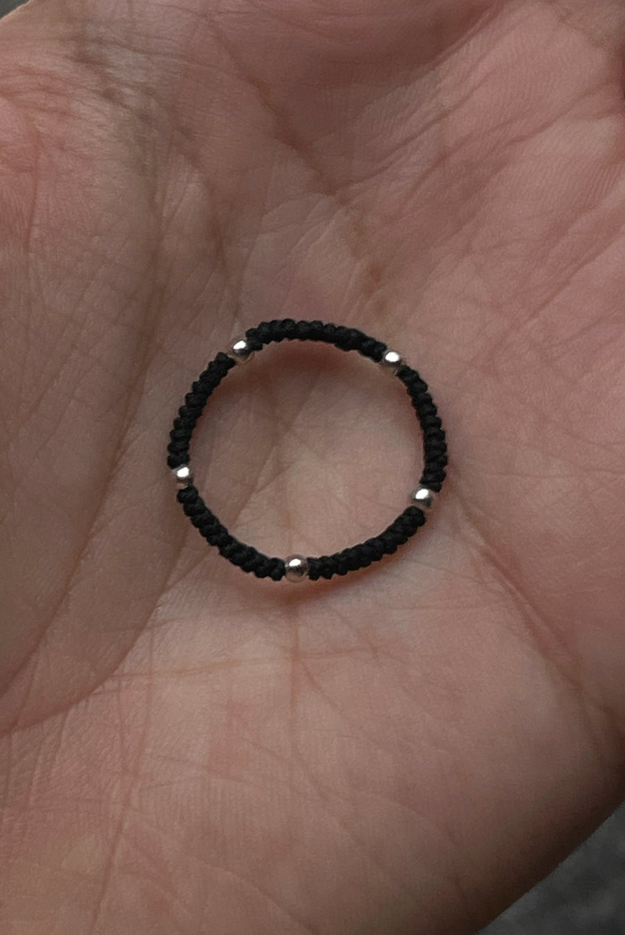 Black & Silver Bead Ring