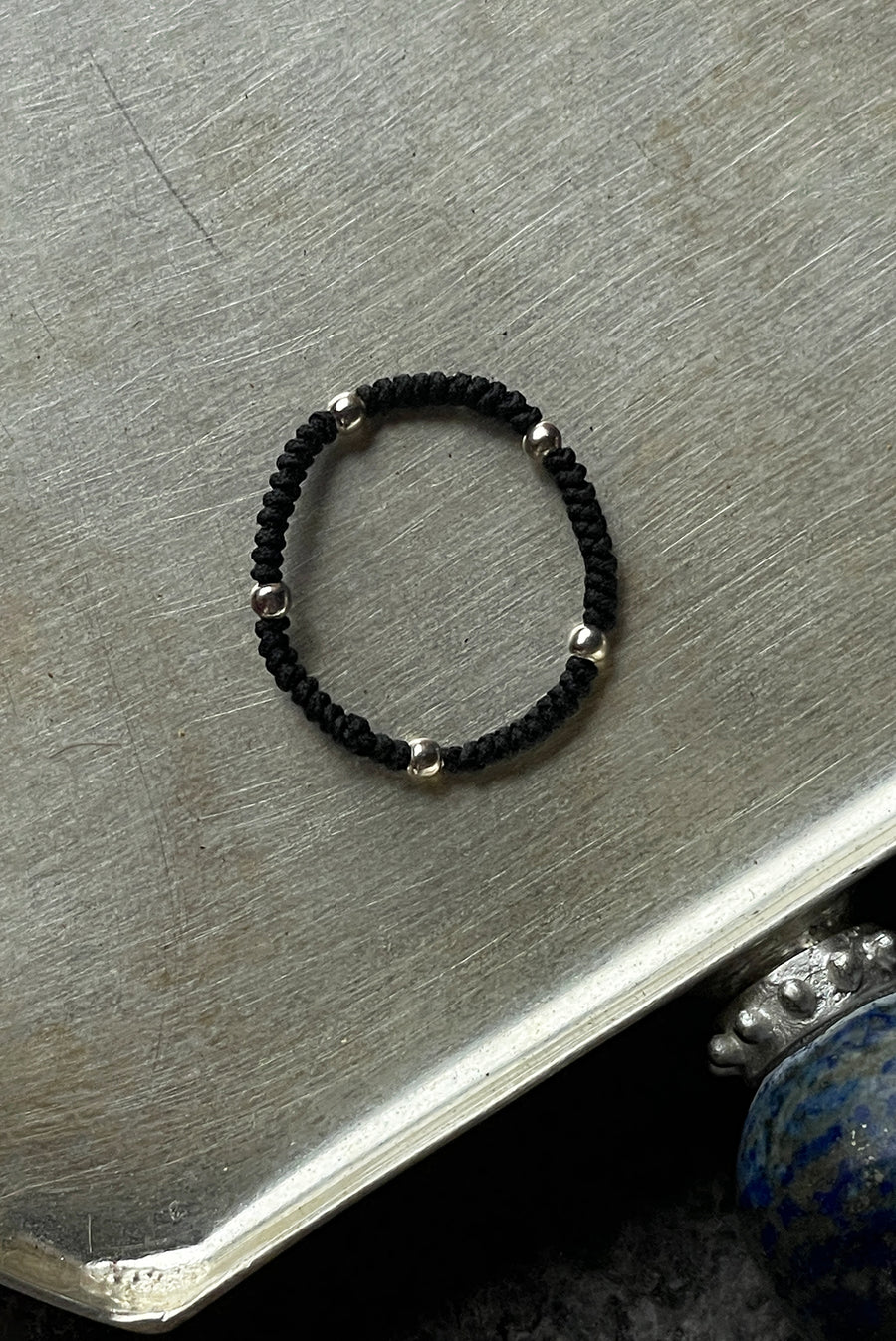 Black & Silver Bead Ring