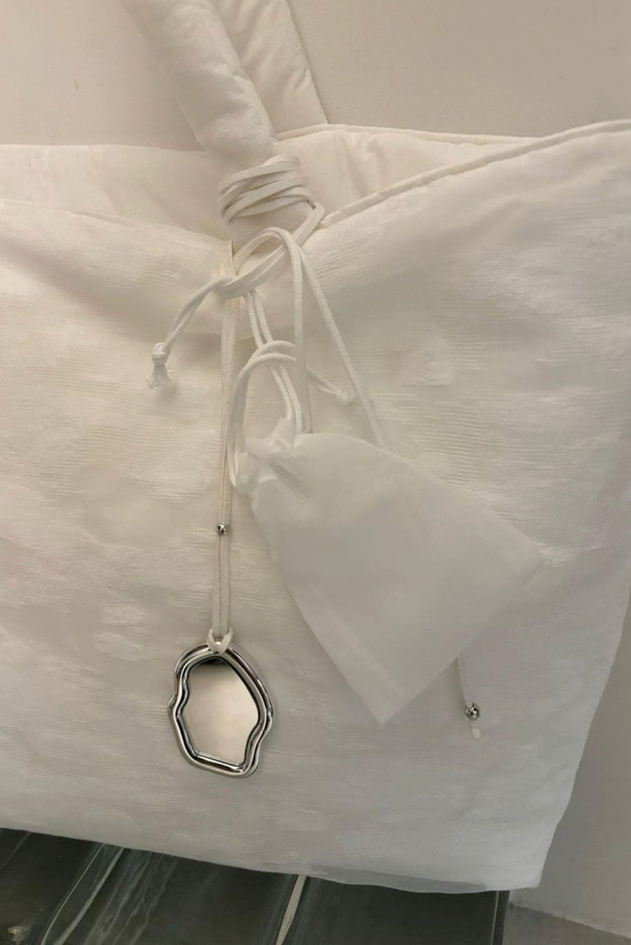 Oversized Padded White Tote Bag
