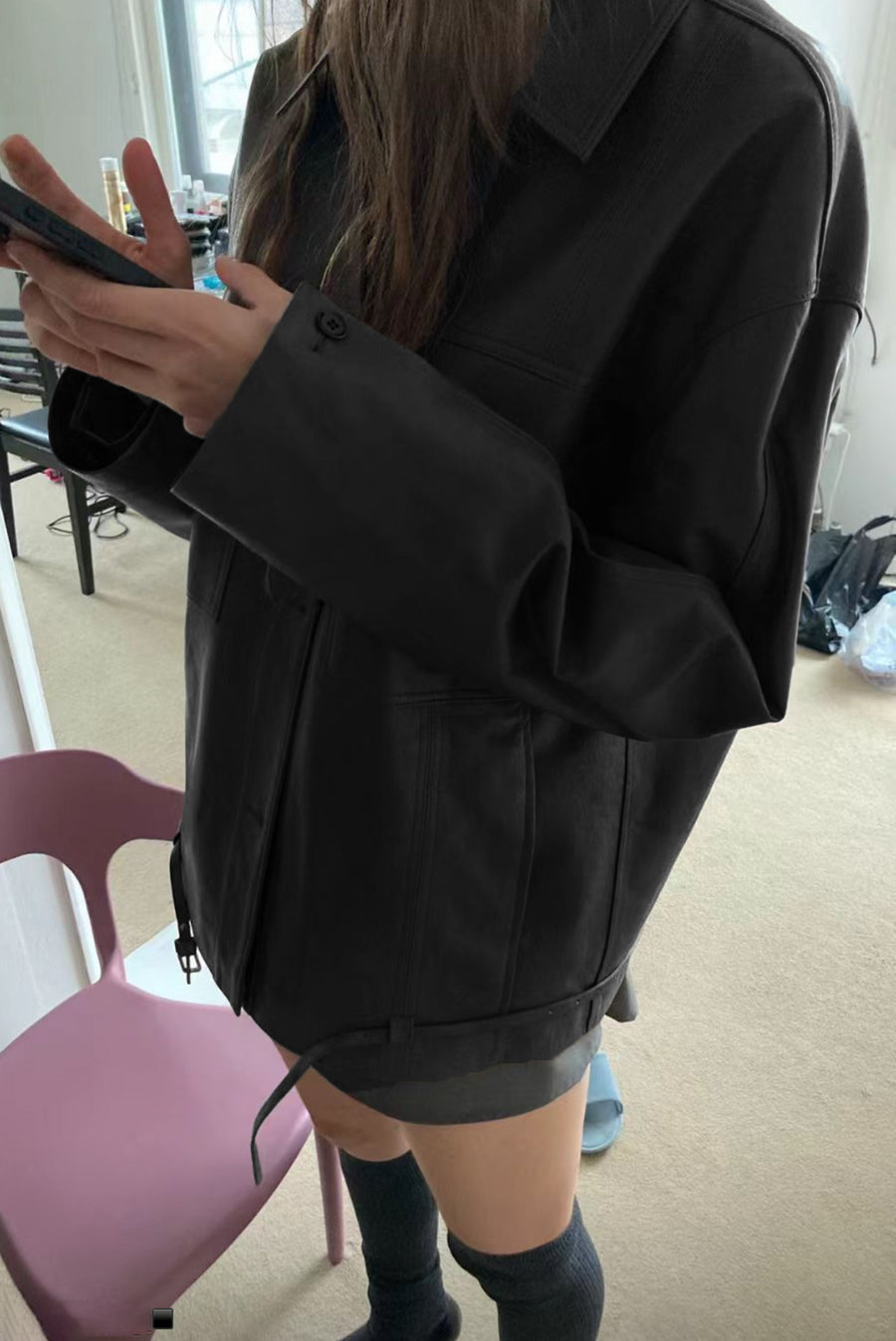 Oversized Leather Jacket