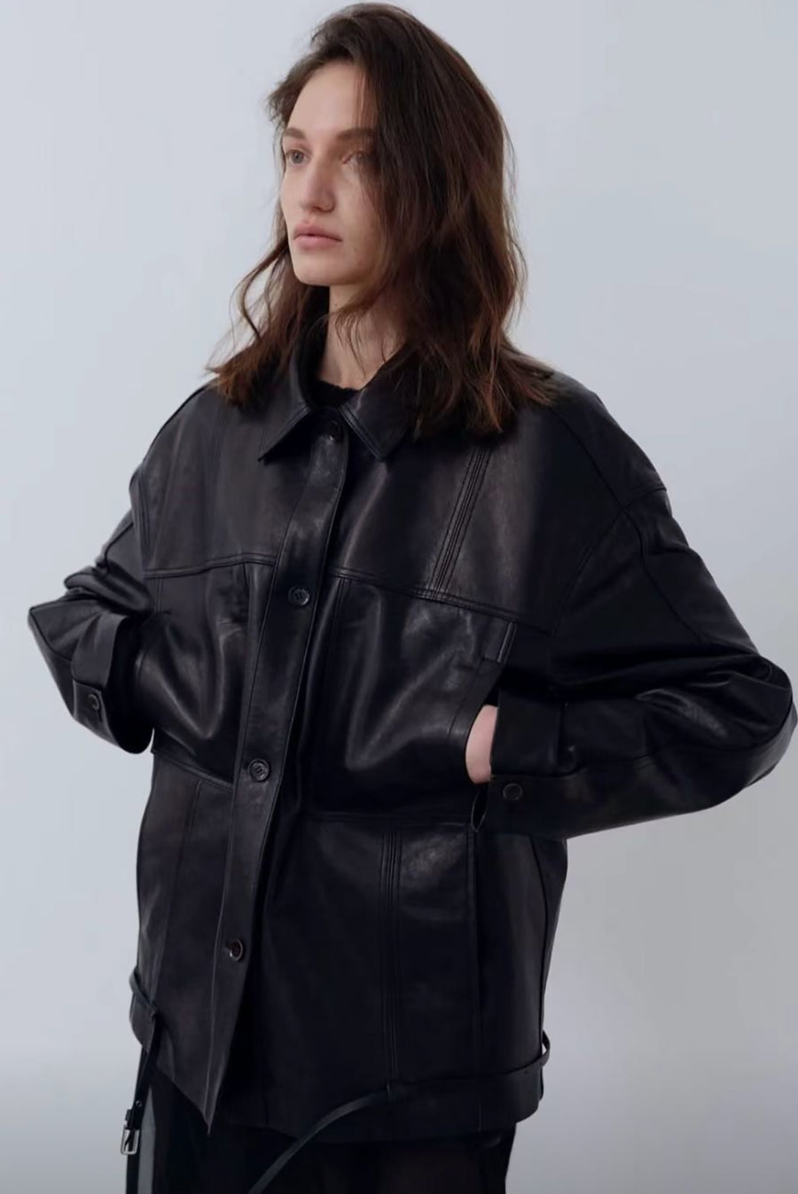 Oversized Leather Jacket