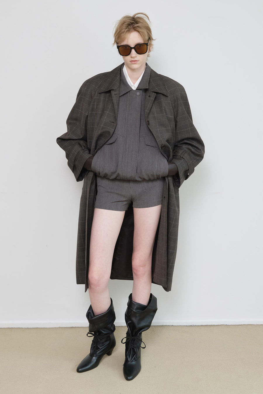 Tailored Mini Shorts - Charcoal