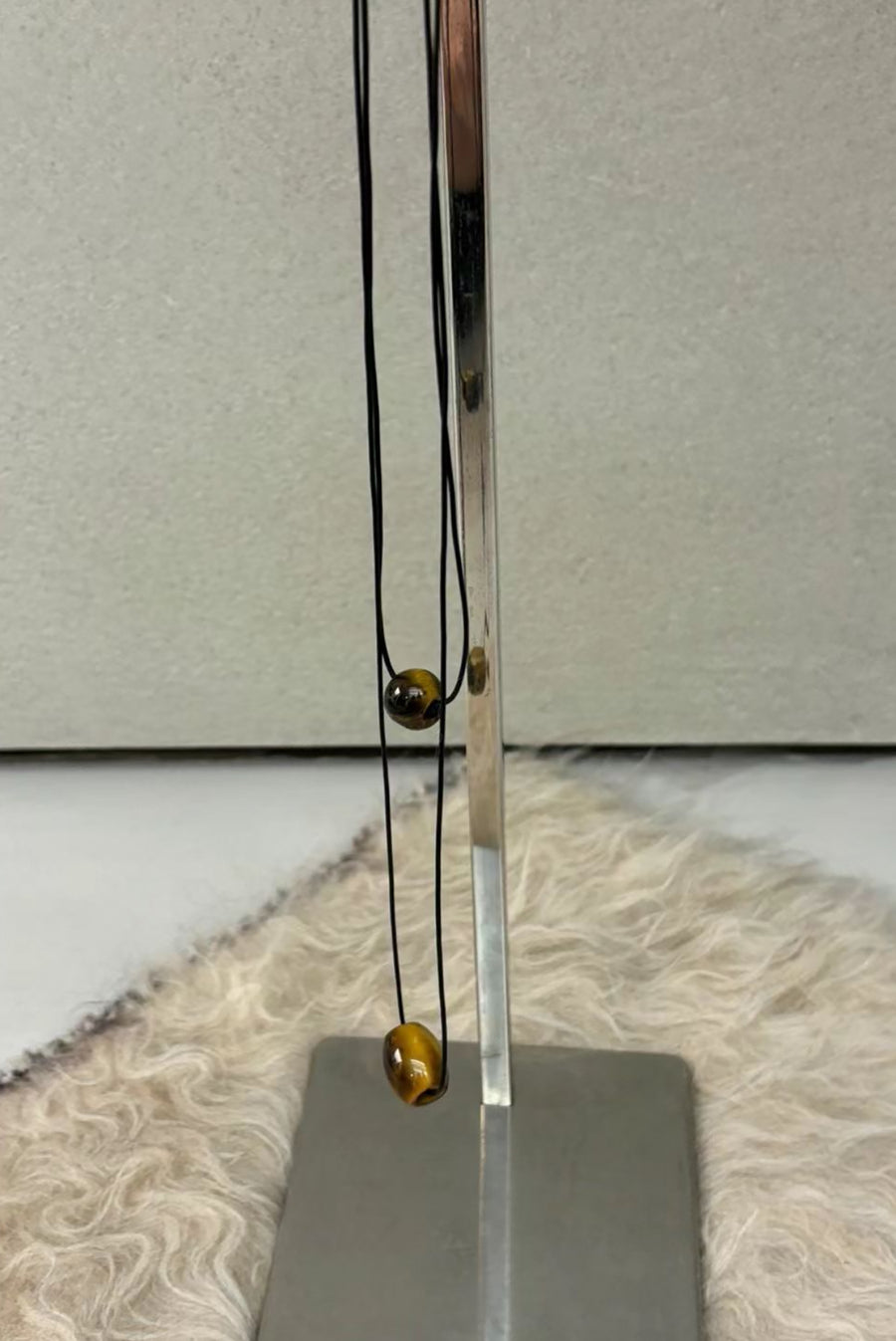 Layered Wood Bean Pendant Necklace