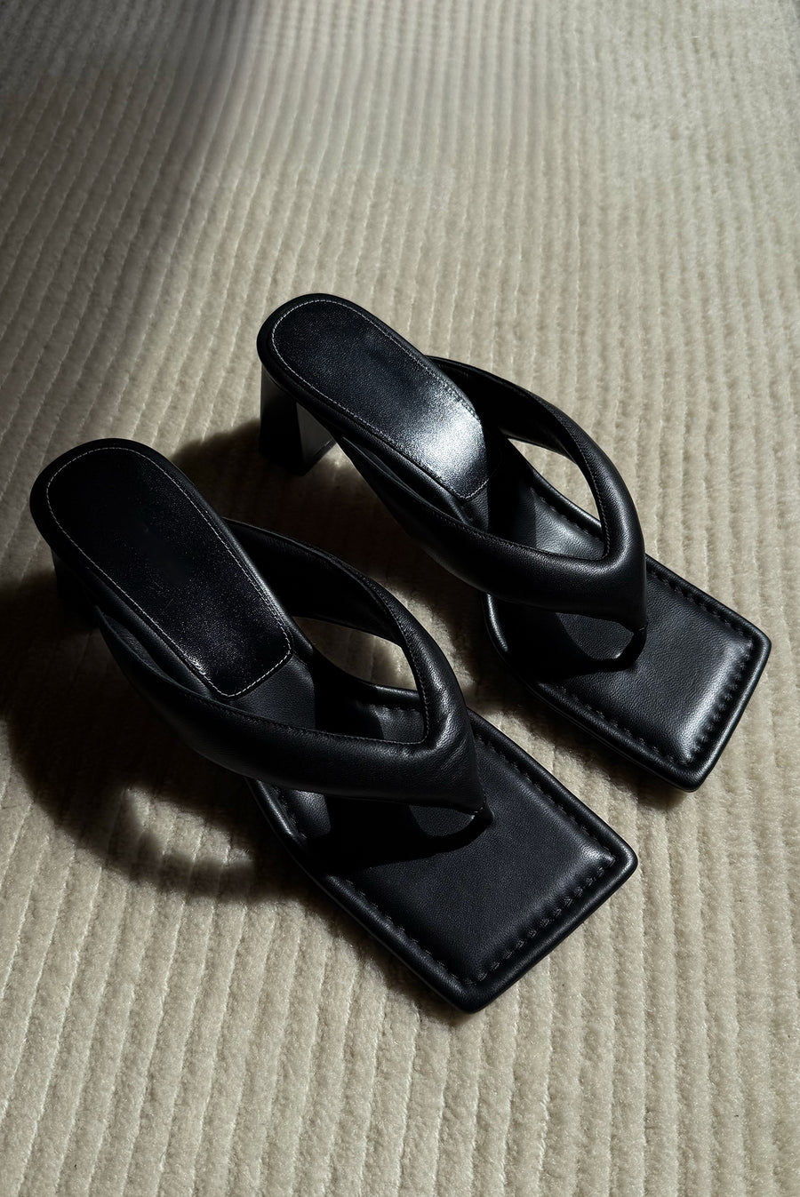 Padded Thong Sandal - Black