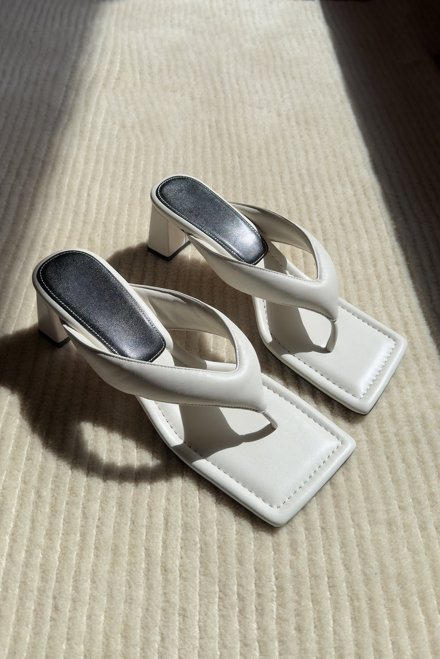 Padded Thong Sandal - White