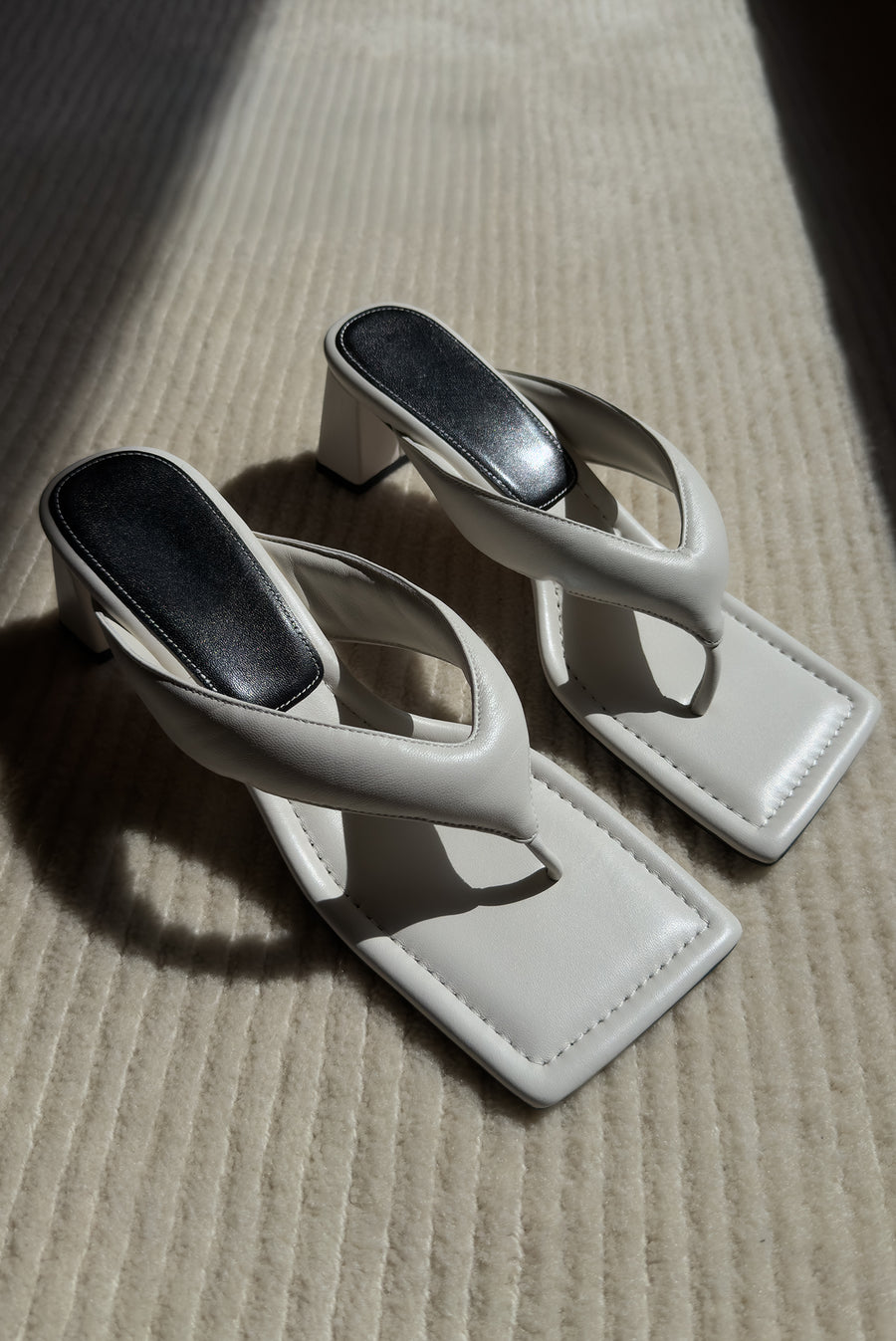 Padded Thong Sandal - White