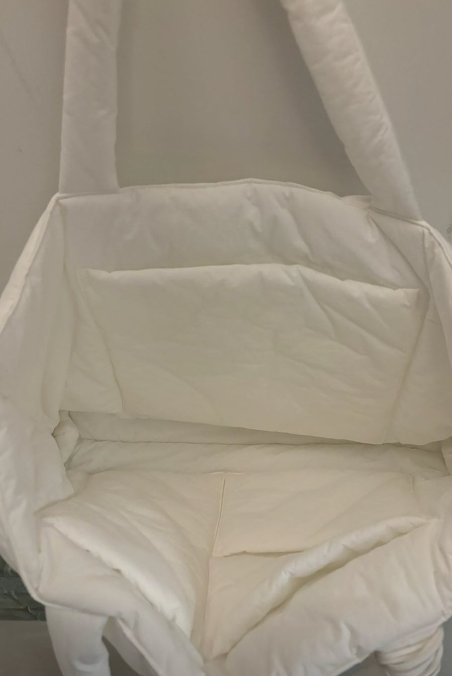 Oversized Padded White Tote Bag