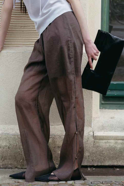 パンツ THREE TO EIGHTY CONTRAST CUTOUT PANTS BROWN Brown Gingham Pants BRP2663-2 – Southern Soule Designs