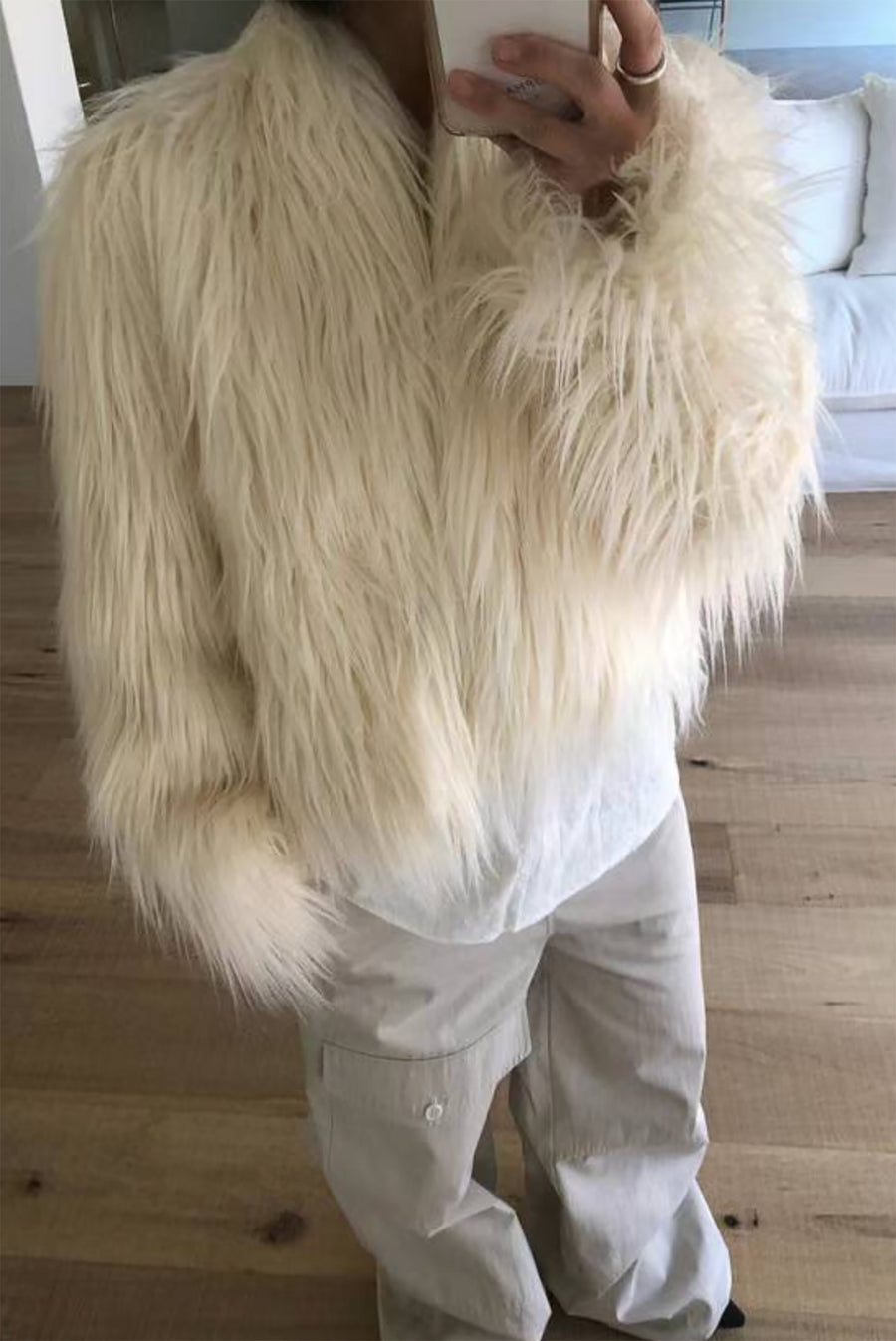 Faux Fur Jacket - White