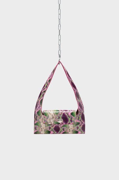 Audette - Baguette Pink Snake Print Bag – Simonett
