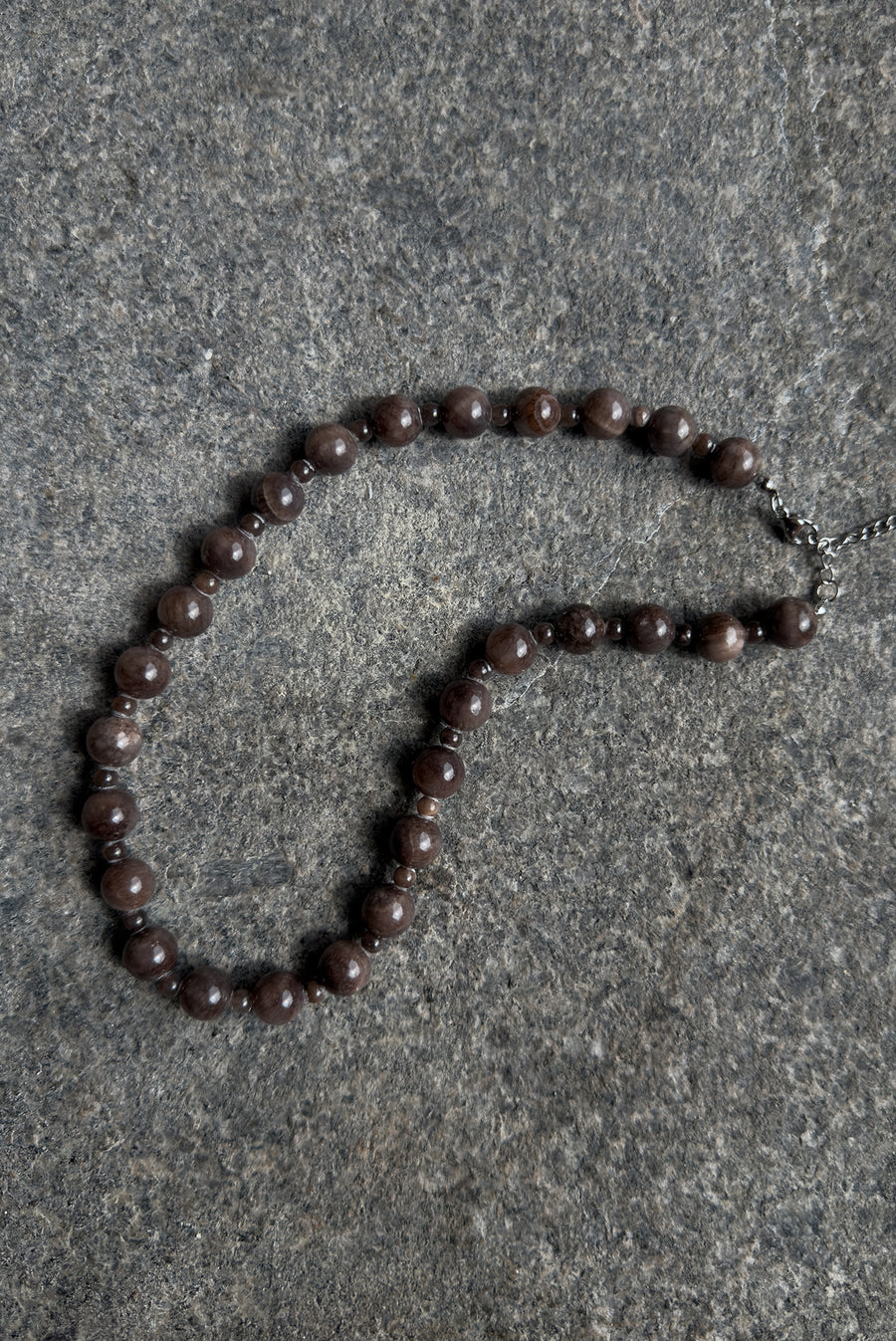 Stone Beaded Necklace – Gray