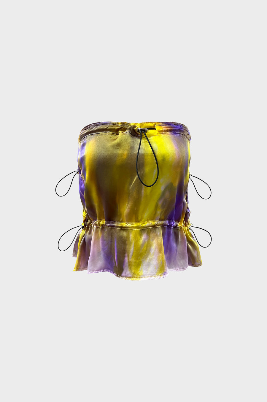 Leo - Raincloud Tie Dye Silk Gathered Short Skirt / Top