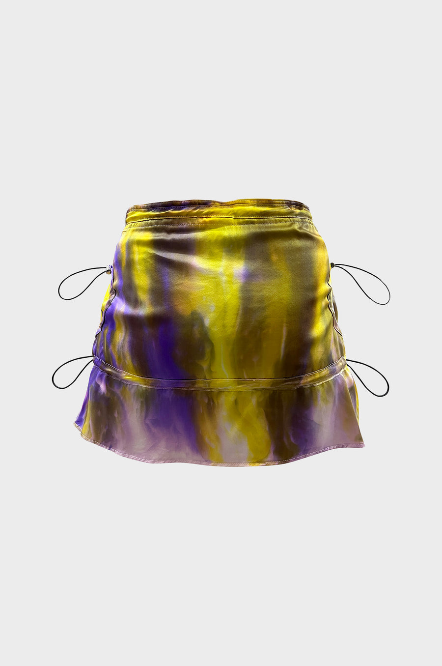 Leo - Raincloud Tie Dye Silk Gathered Short Skirt / Top