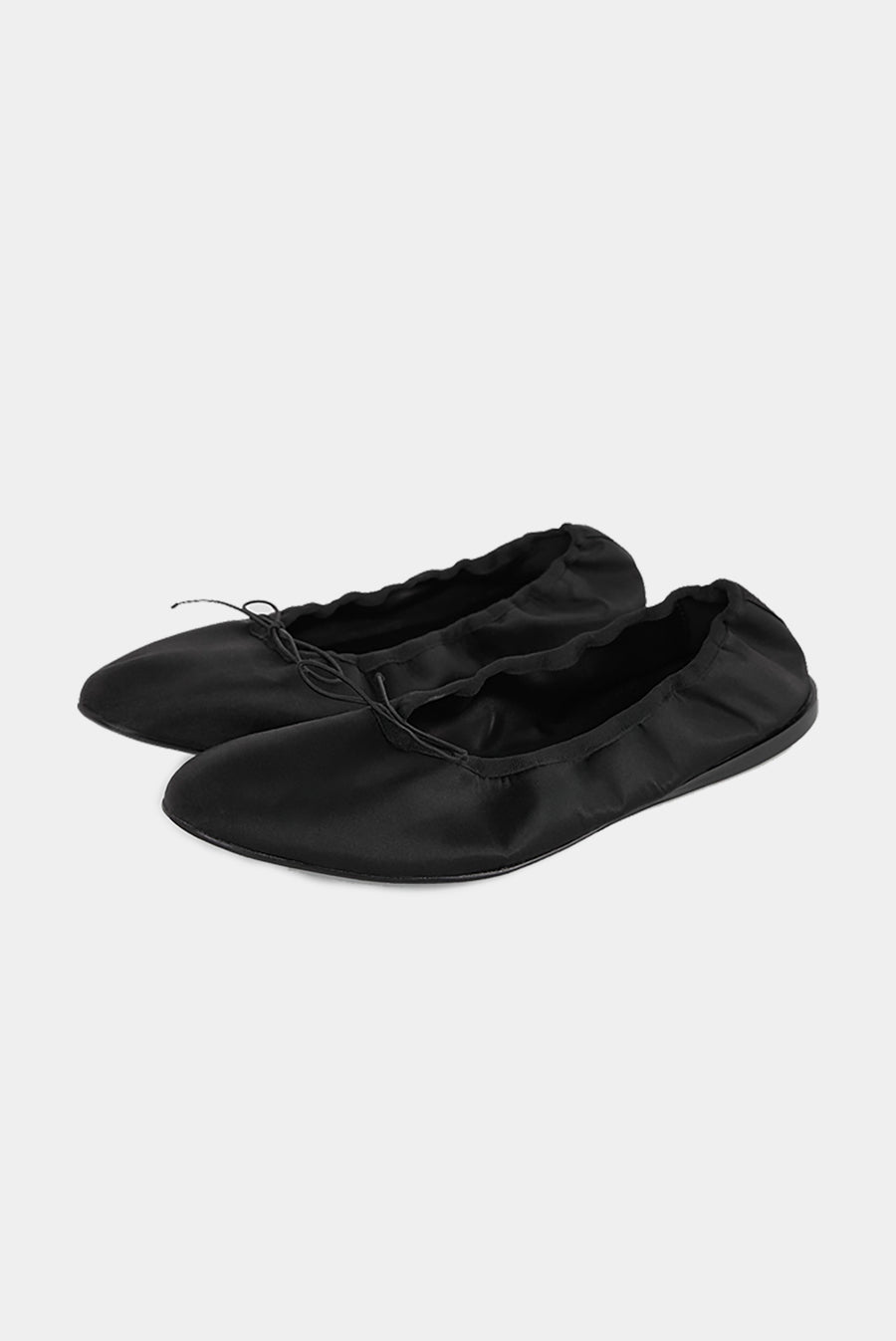 Silk Ballerina Flats - Black