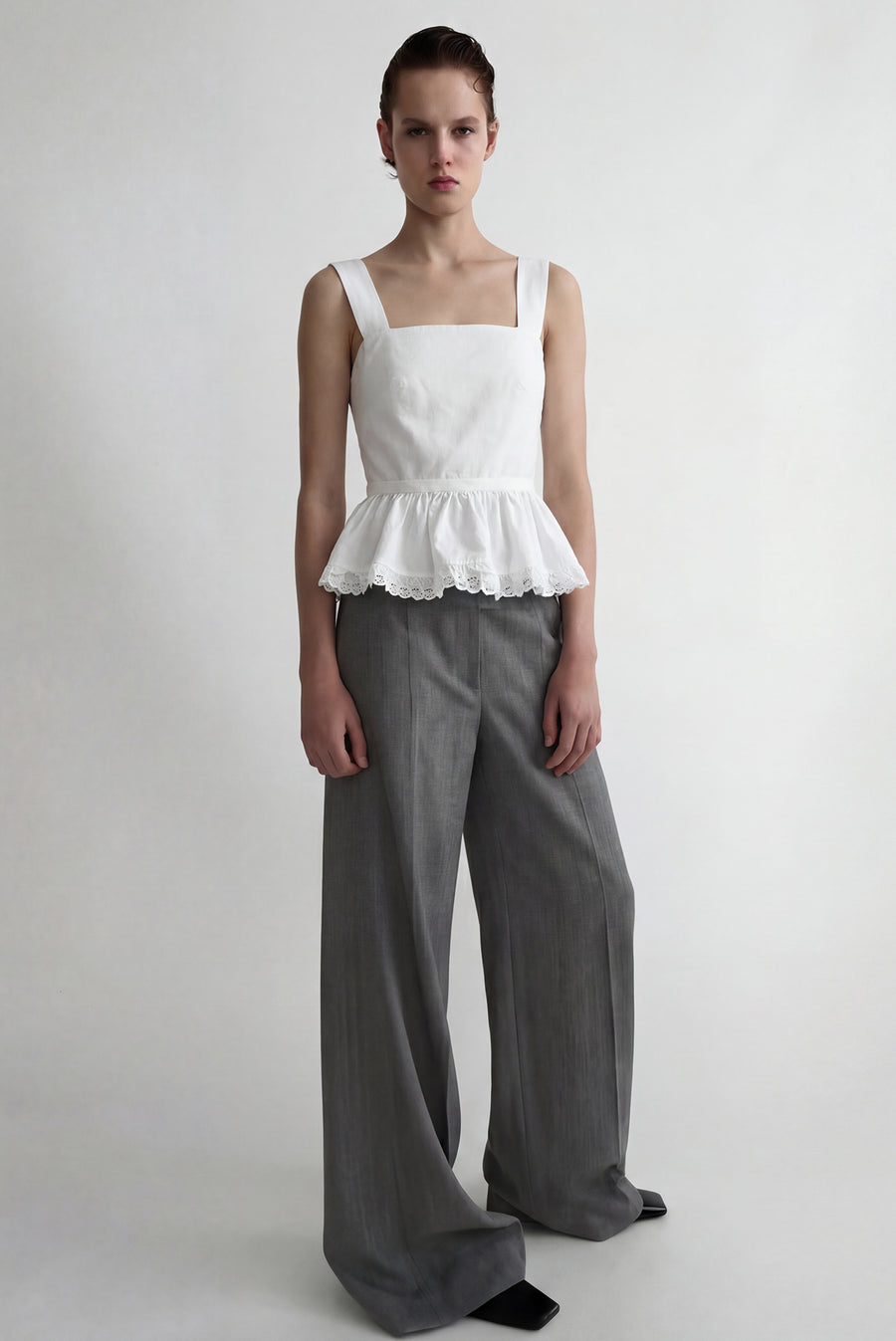 Apron Blouse - White