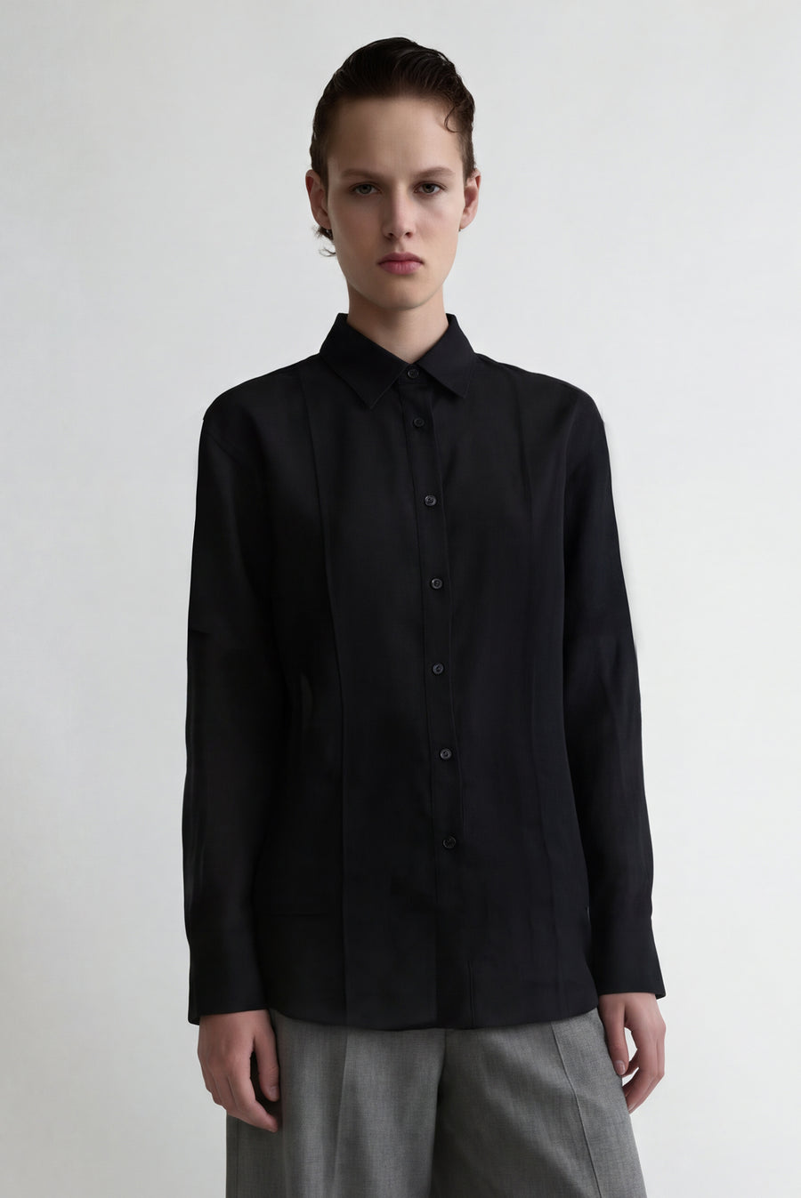 Tailored Button Up Shirt - Black