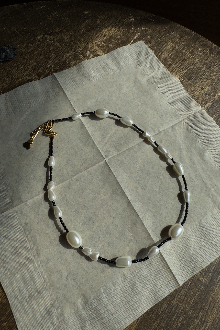 Pearl Bead Necklace - Black