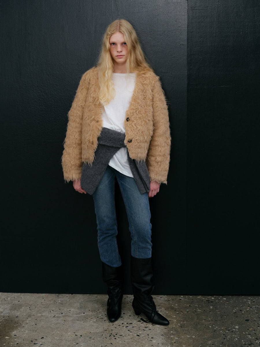 Brushed Cardigan - Camel