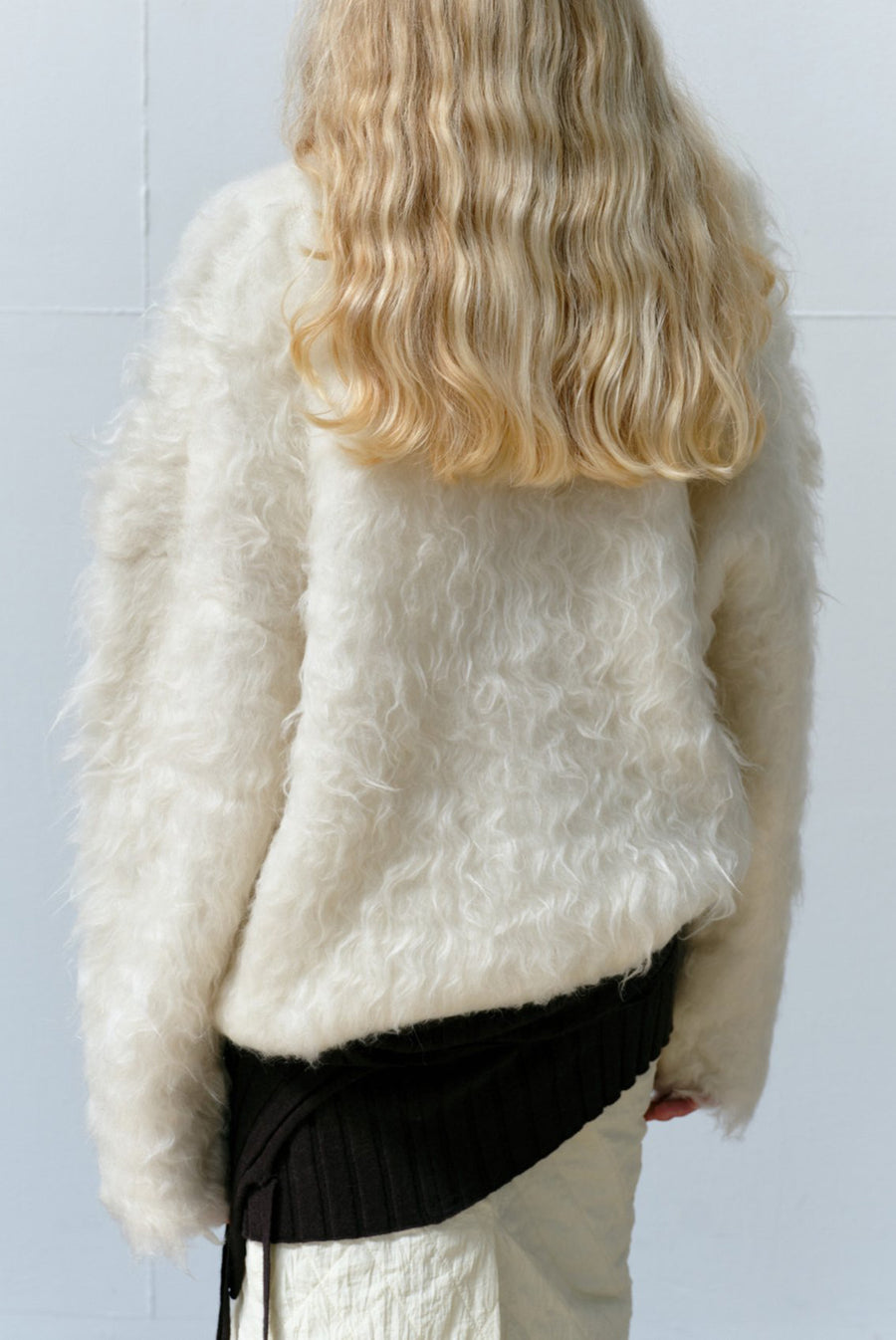 Brushed Oversized Sweater - White