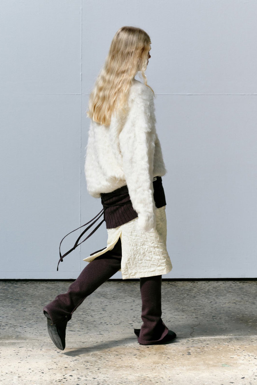 Brushed Oversized Sweater - White