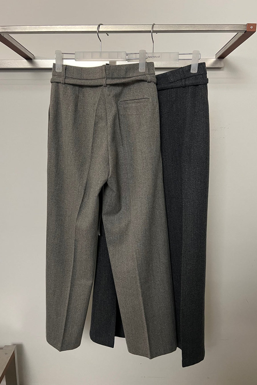 Herringbone Pleat Trouser - Gray