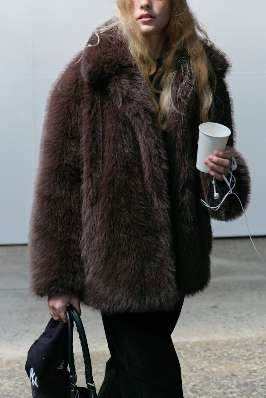 Minky Fur Coat - Brown