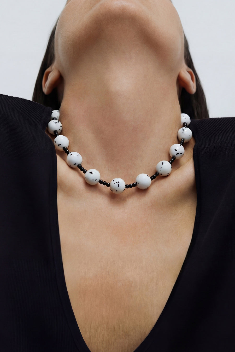 Black & White Beaded Necklace