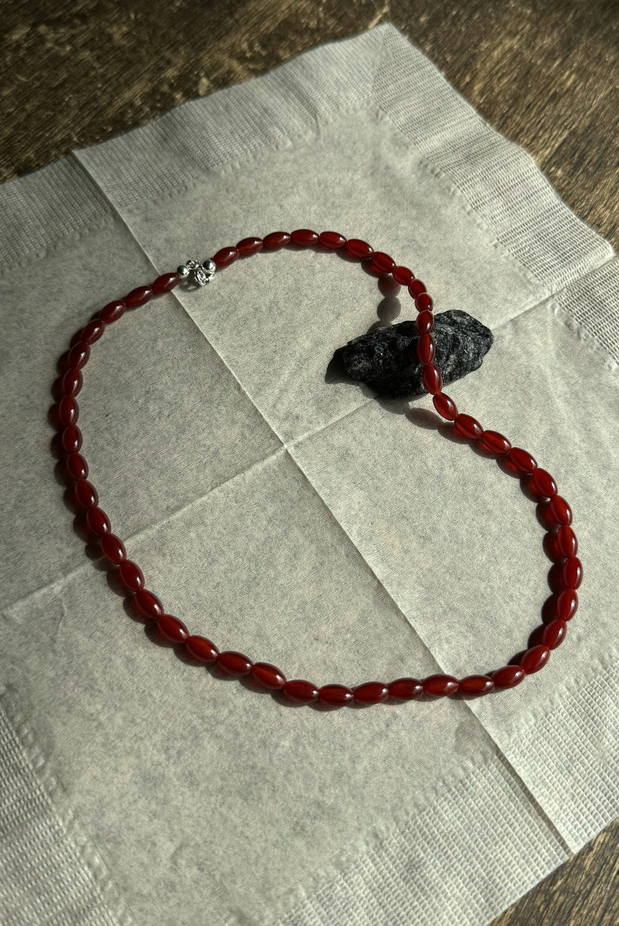 Glass Bead Necklace - Red