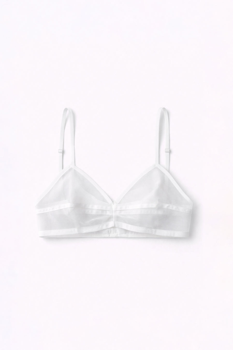 Sheer Layering Halter Bustier - White