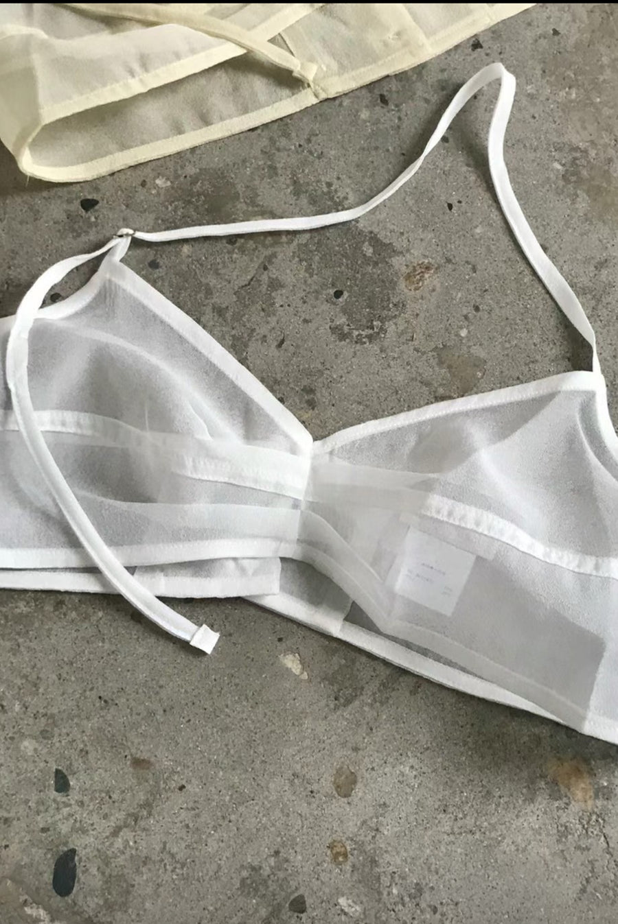 Sheer Layering Halter Bustier - White