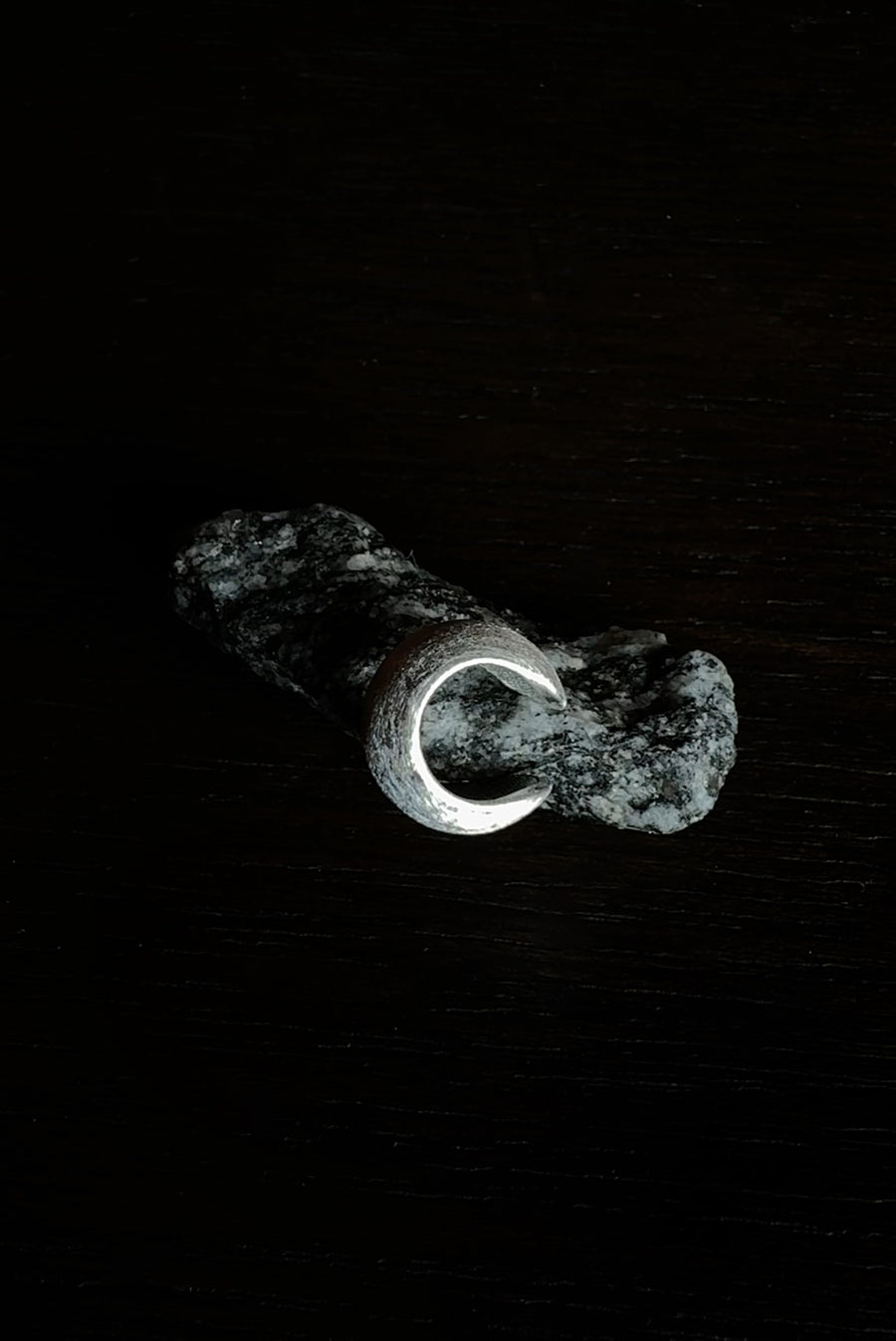 Mini Crescent Earcuff - Brushed Silver
