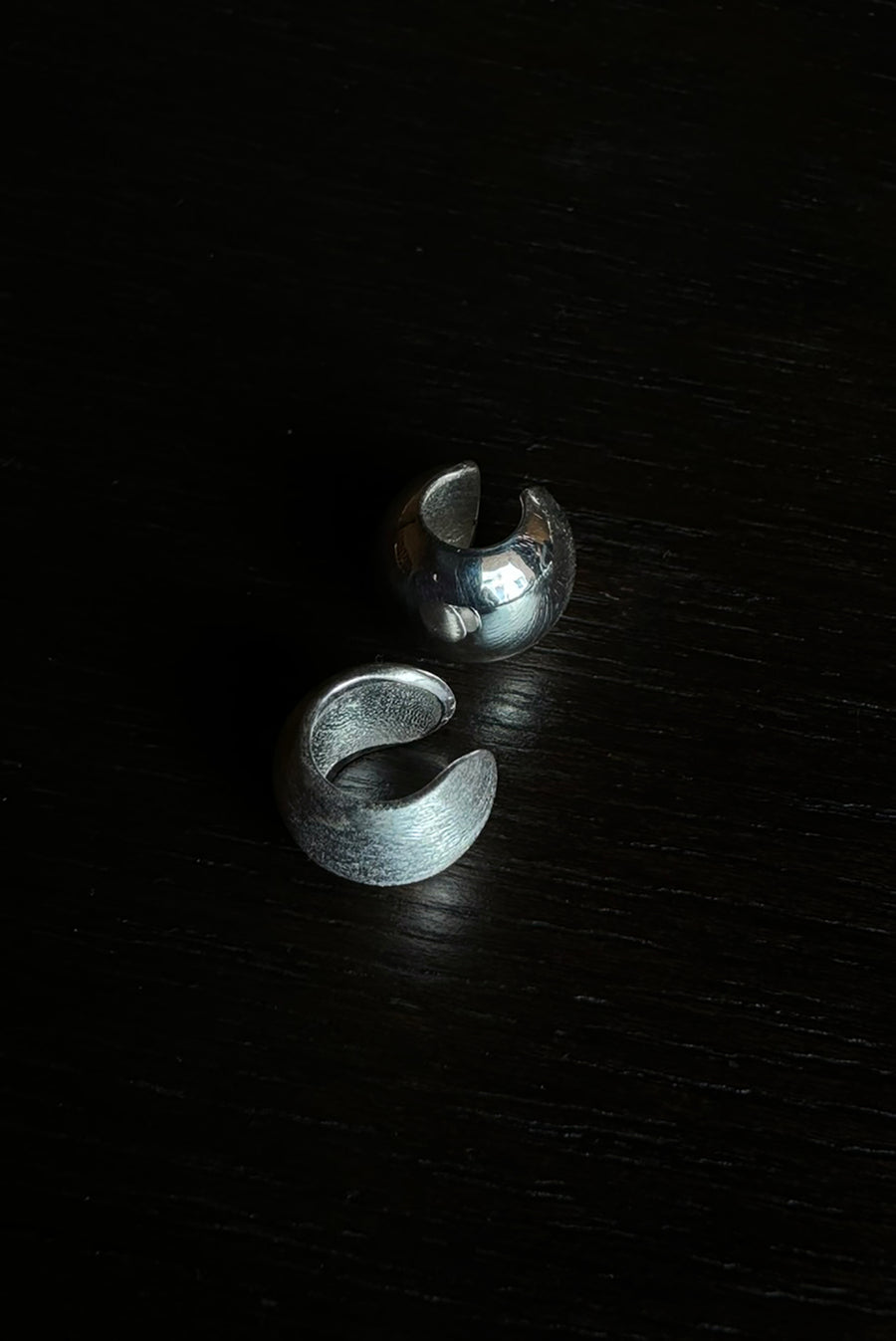 Mini Crescent Earcuff - Brushed Silver