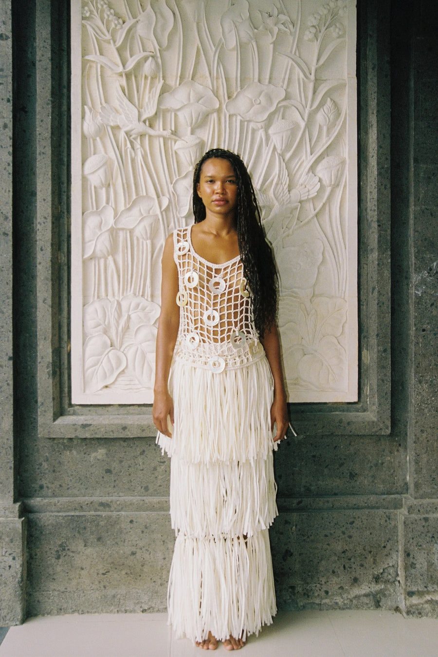 Nia Thomas - Riya Raffia Skirt - Ivory